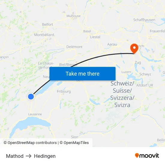 Mathod to Hedingen map