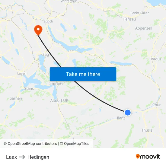Laax to Hedingen map