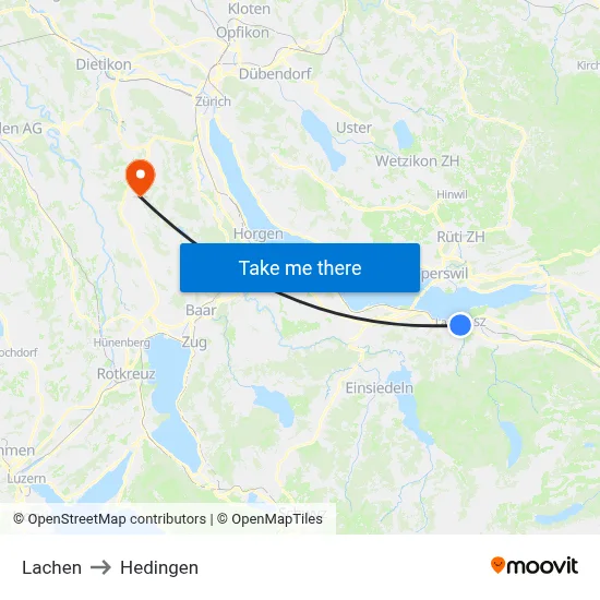 Lachen to Hedingen map