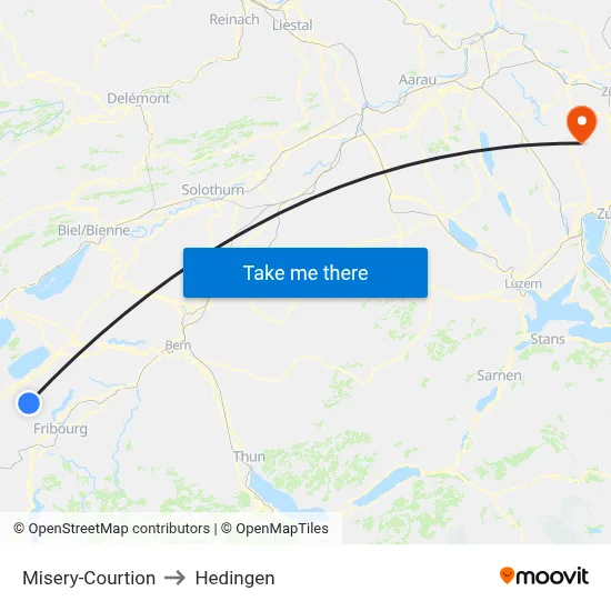 Misery-Courtion to Hedingen map