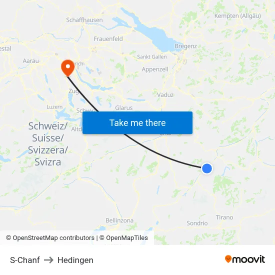 S-Chanf to Hedingen map