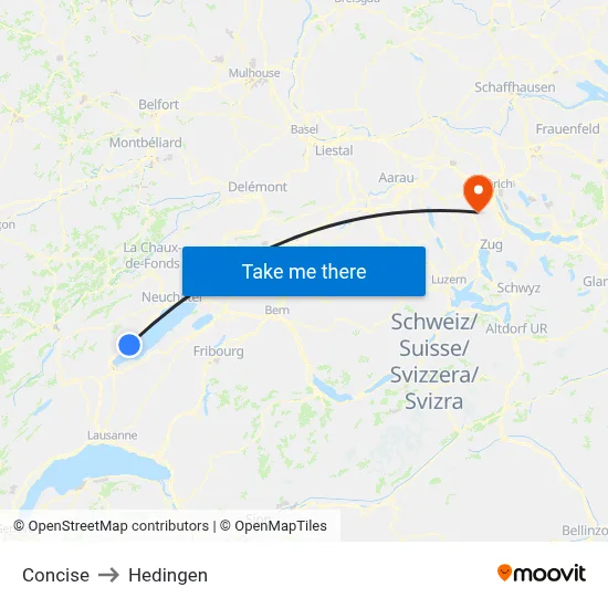 Concise to Hedingen map