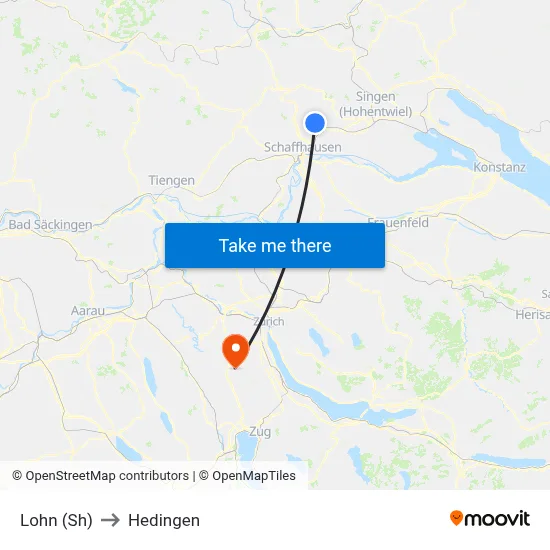 Lohn (Sh) to Hedingen map