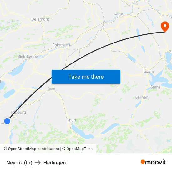 Neyruz (Fr) to Hedingen map