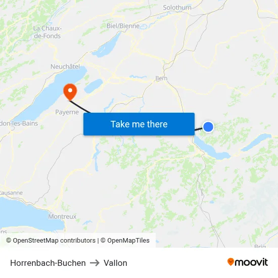 Horrenbach-Buchen to Vallon map