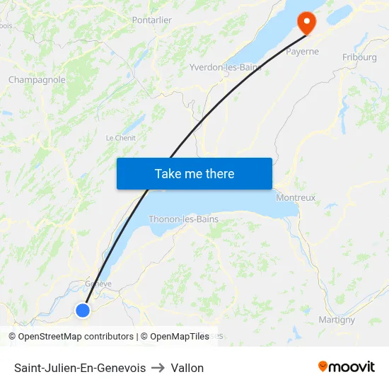 Saint-Julien-En-Genevois to Vallon map