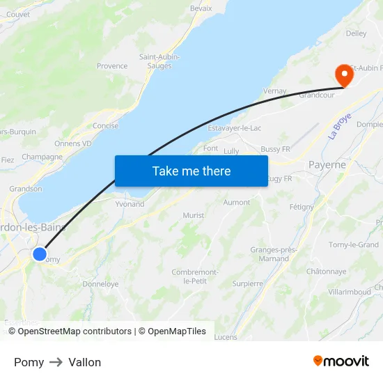 Pomy to Vallon map