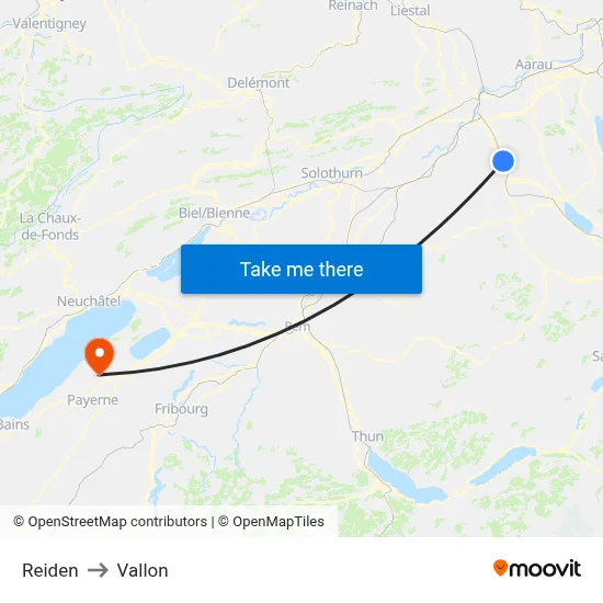 Reiden to Vallon map