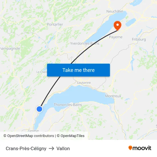 Crans-Près-Céligny to Vallon map