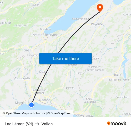 Lac Léman (Vd) to Vallon map