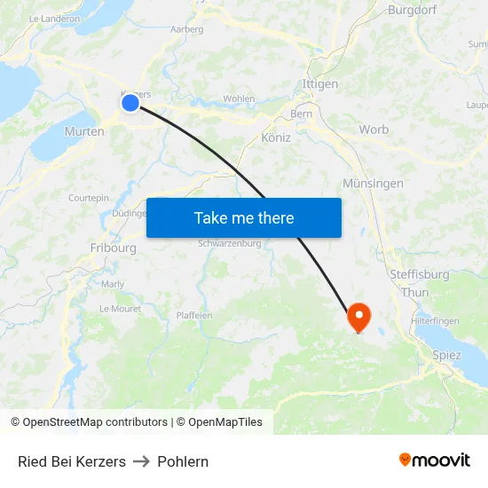 Ried Bei Kerzers to Pohlern map