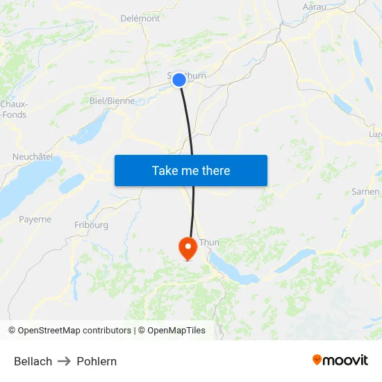 Bellach to Pohlern map