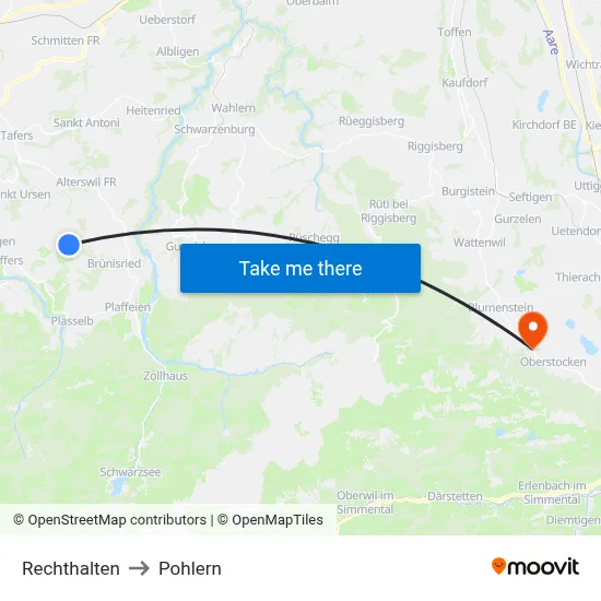 Rechthalten to Pohlern map