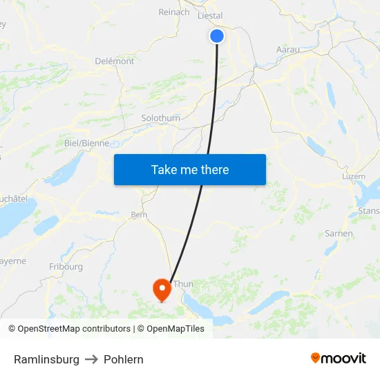 Ramlinsburg to Pohlern map