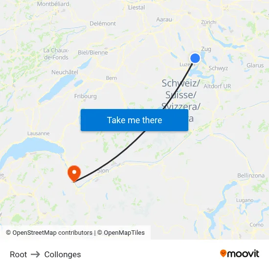 Root to Collonges map