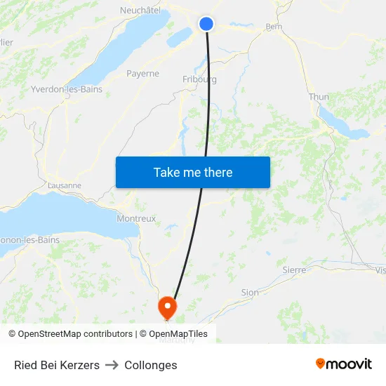 Ried Bei Kerzers to Collonges map