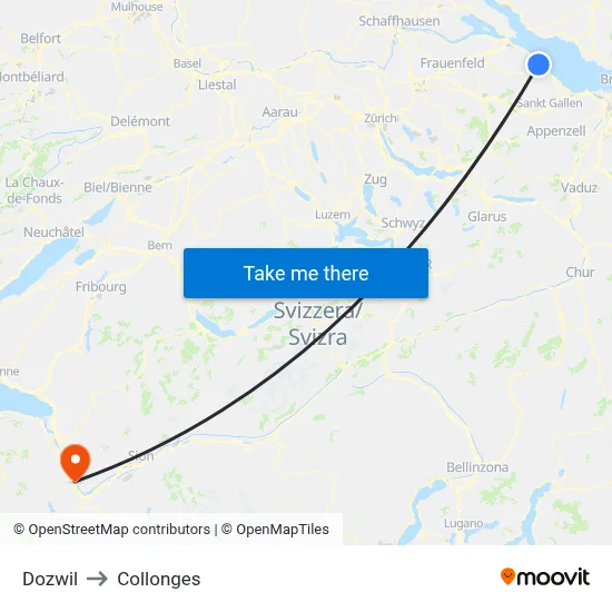 Dozwil to Collonges map