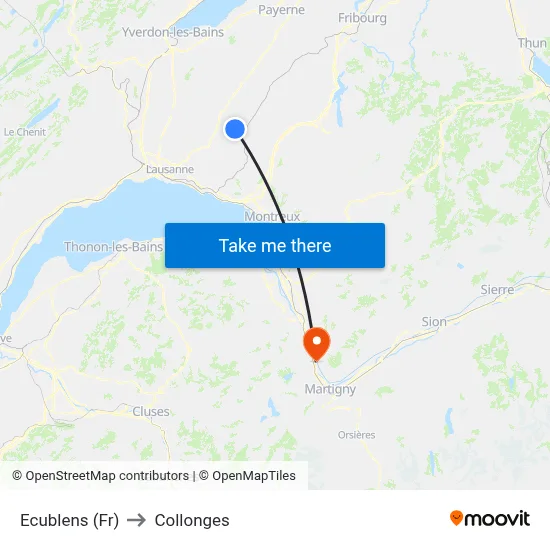 Ecublens (Fr) to Collonges map