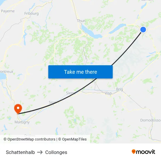 Schattenhalb to Collonges map