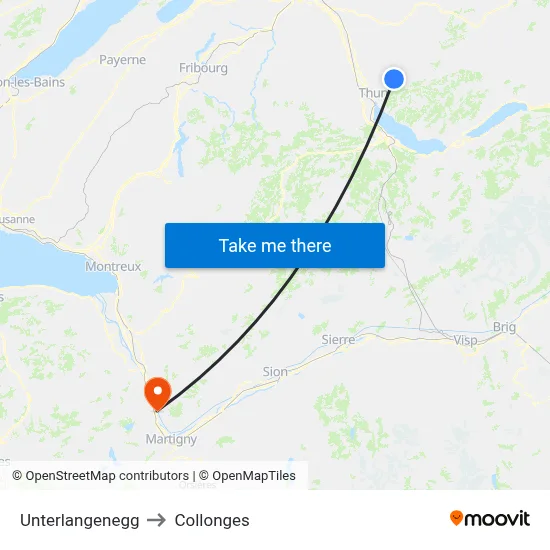 Unterlangenegg to Collonges map