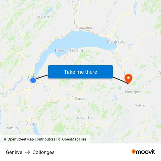 Genève to Collonges map