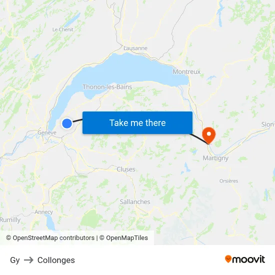Gy to Collonges map