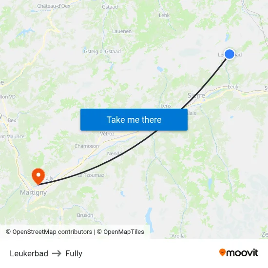Leukerbad to Fully map