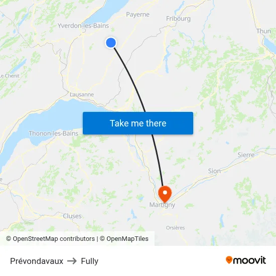 Prévondavaux to Fully map