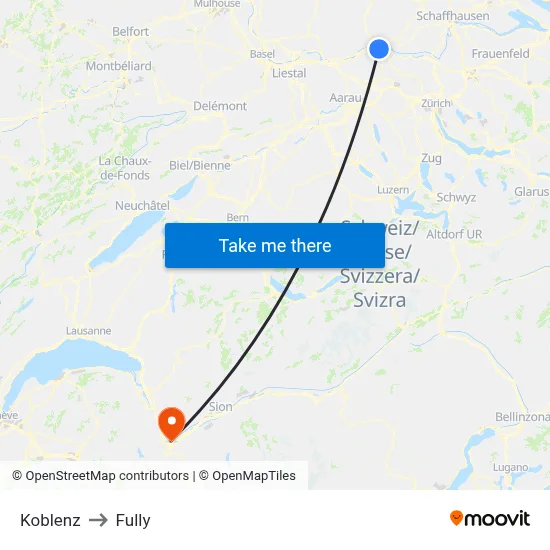 Koblenz to Fully map