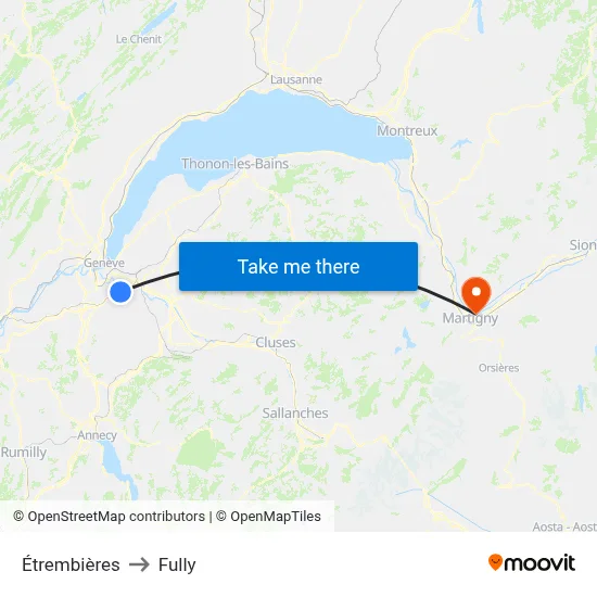 Étrembières to Fully map
