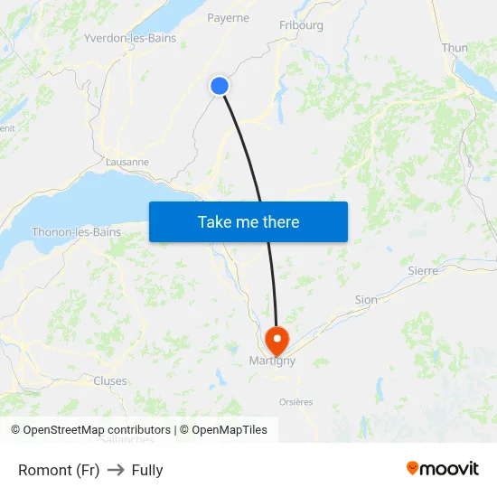 Romont (Fr) to Fully map
