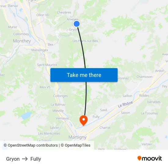 Gryon to Fully map