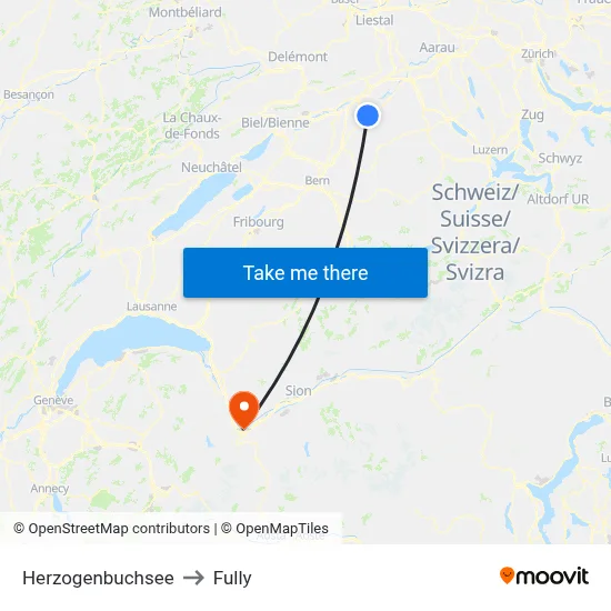 Herzogenbuchsee to Fully map