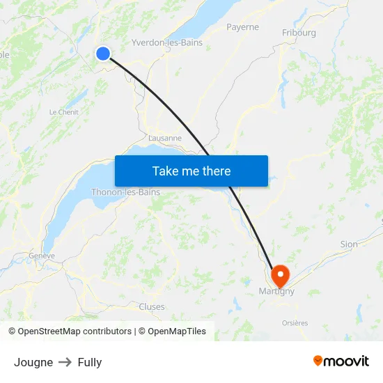 Jougne to Fully map