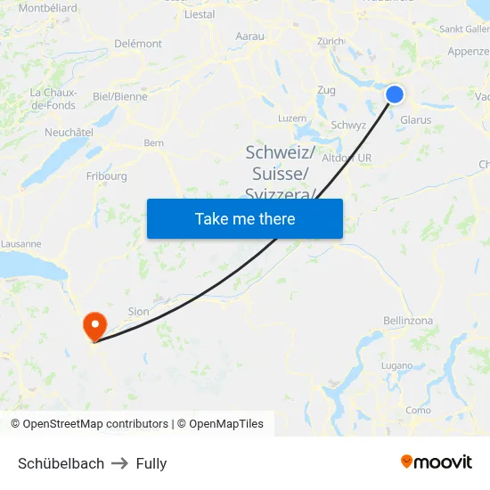 Schübelbach to Fully map