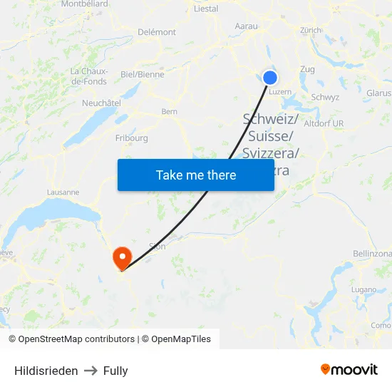 Hildisrieden to Fully map