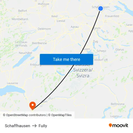 Schaffhausen to Fully map