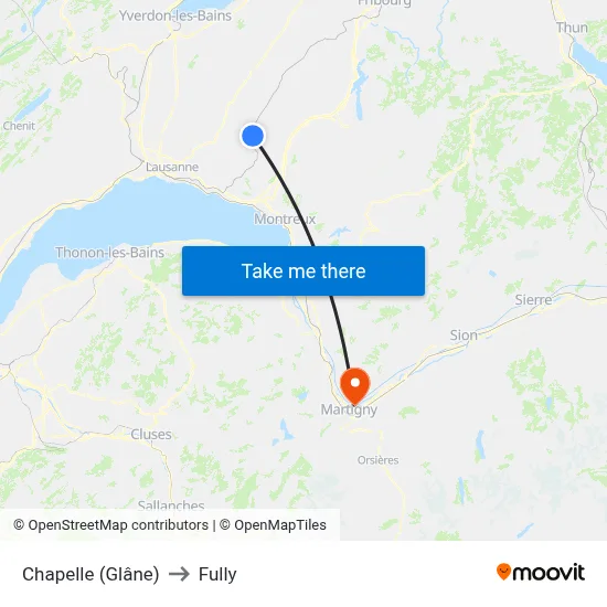 Chapelle (Glâne) to Fully map