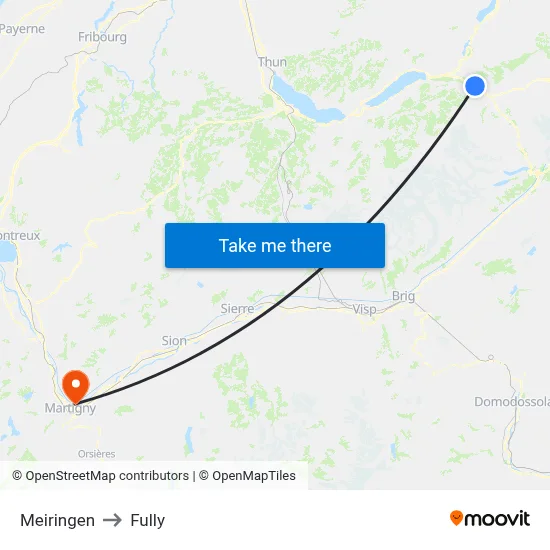 Meiringen to Fully map