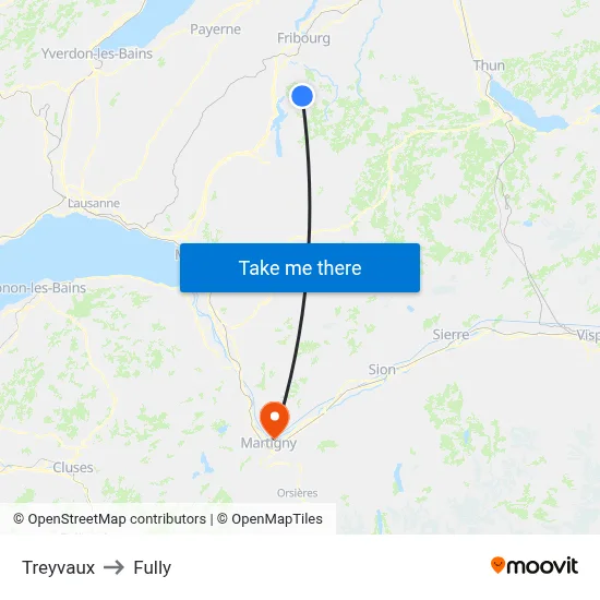 Treyvaux to Fully map