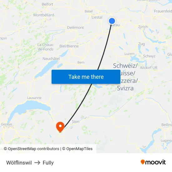 Wölflinswil to Fully map