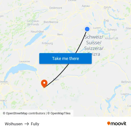 Wolhusen to Fully map