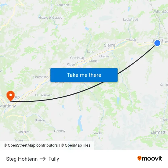 Steg-Hohtenn to Fully map