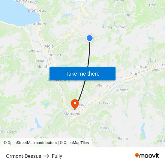 Ormont-Dessus to Fully map