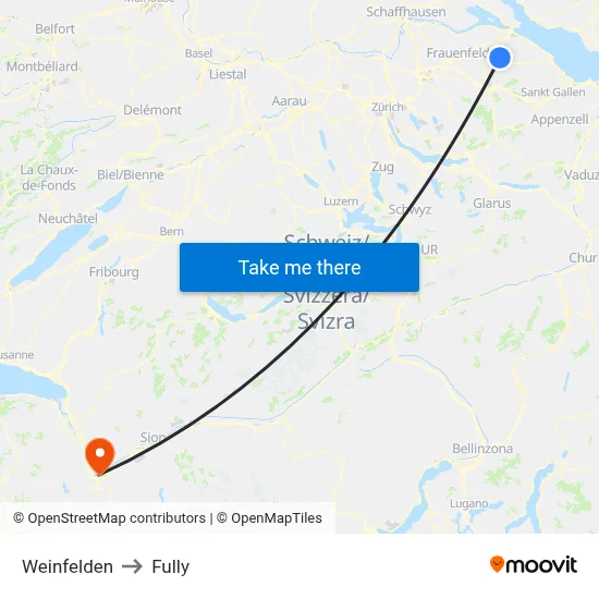 Weinfelden to Fully map