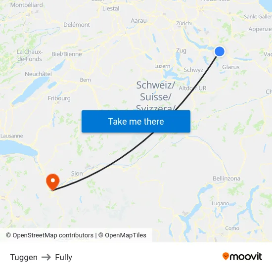 Tuggen to Fully map