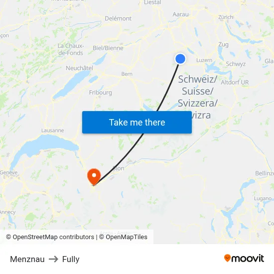 Menznau to Fully map