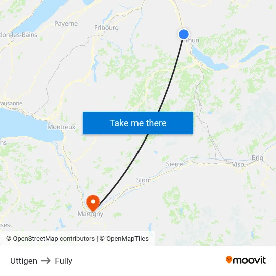 Uttigen to Fully map