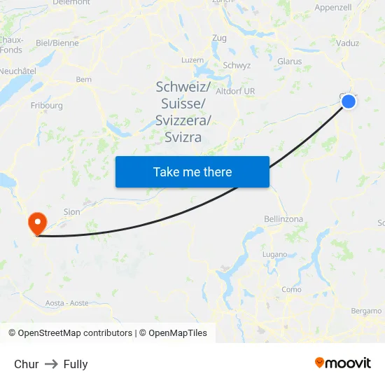 Chur to Fully map
