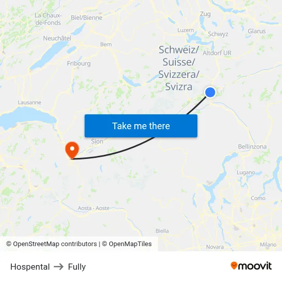 Hospental to Fully map